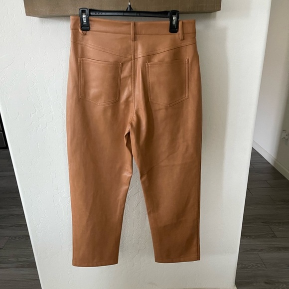AVEC LES FILLES faux brown straight leg leather pants. Size L, NWT•••Anthro - Picture 10 of 16